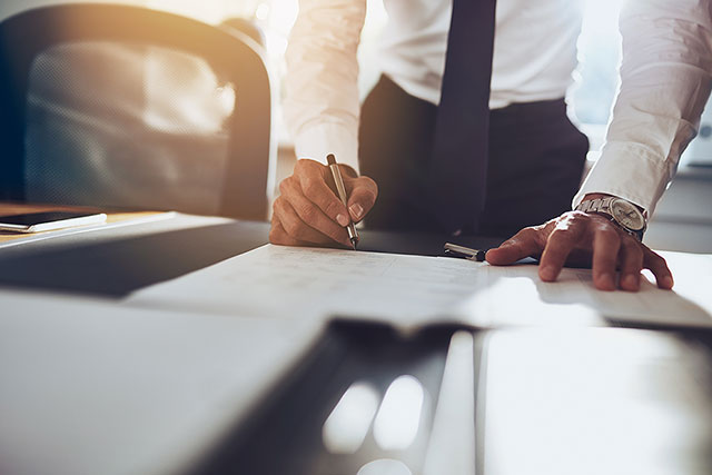 man working at a desk